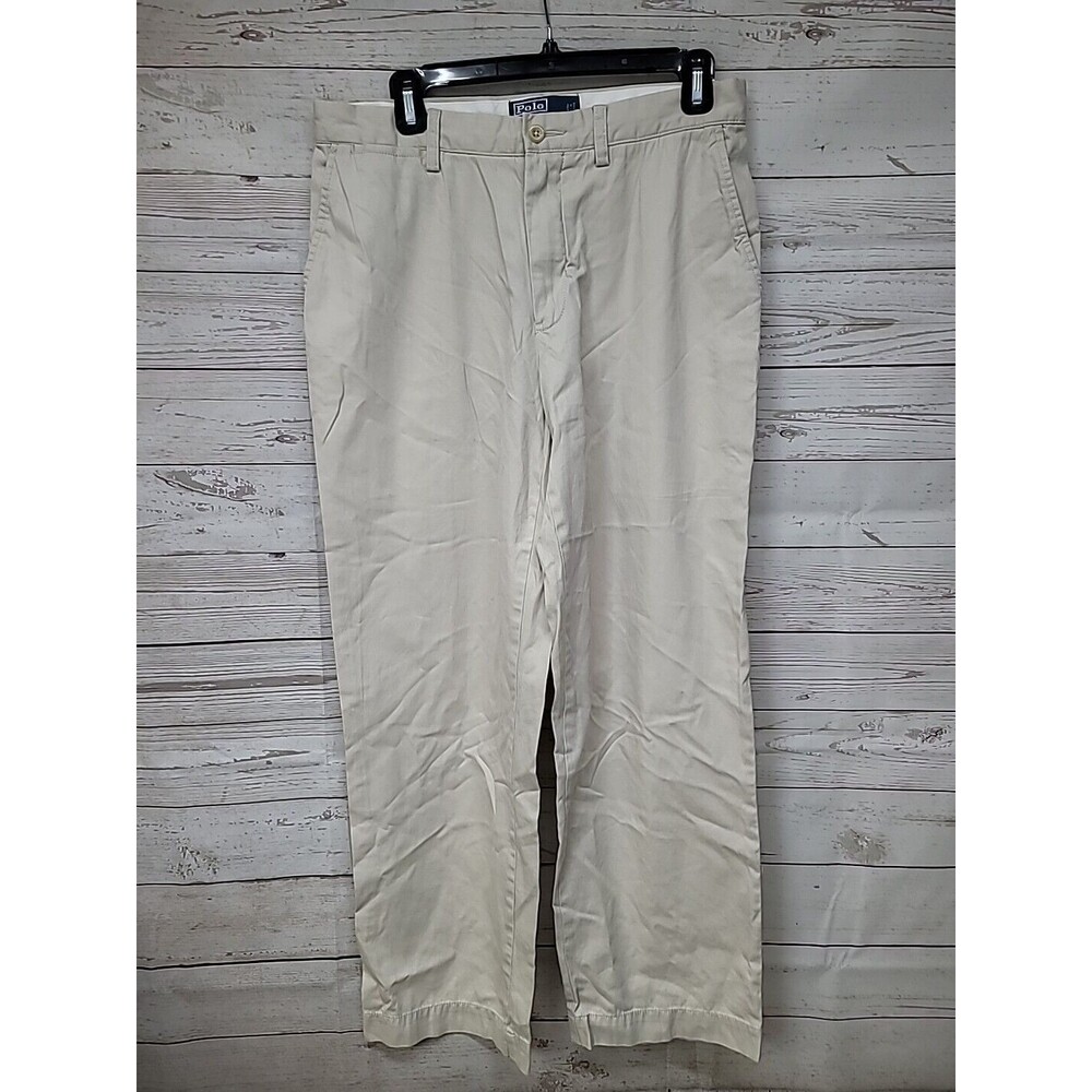 Vintage Polo Ralph Lauren Men’s Preston Pants 32x30 (30x29) Khaki Chino Flat